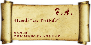 Hlavács Anikó névjegykártya